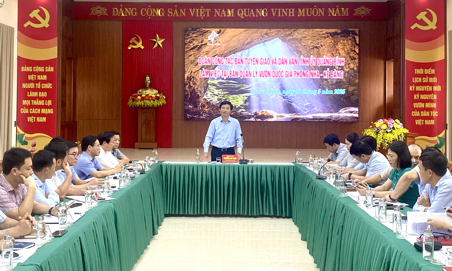 Đồng chí Trưởng ban Tuyên giáo và Dân vận Tỉnh ủy Trương An Ninh phát biểu kết luận tại buổi làm việc.