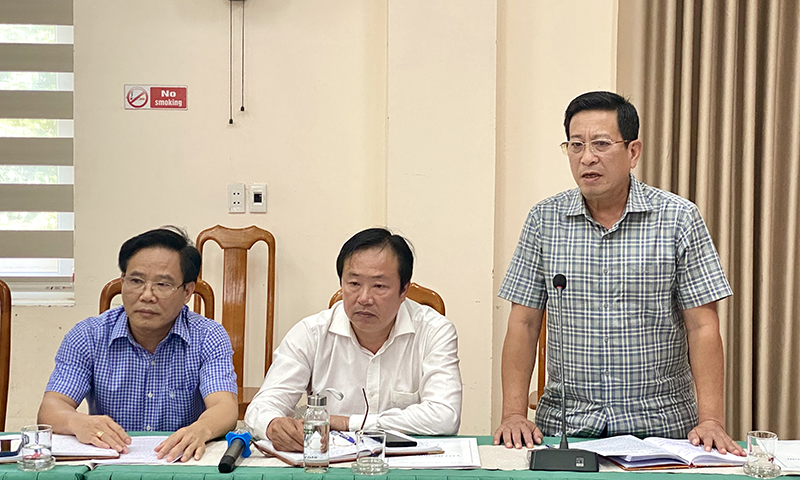 Đại biểu phát biểu tại buổi làm việc.