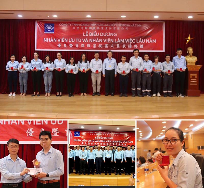 Formosa tổ chức lễ biểu dương, trao kỉ niệm chương cho nhân viên ưu tú và tặng vàng cho nhân viên gắn bó lâu năm.