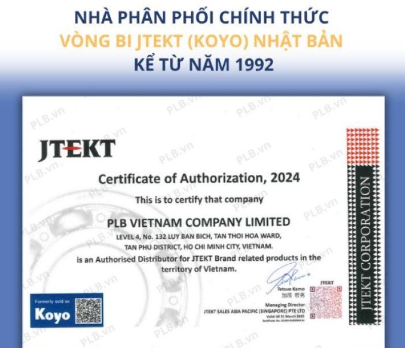 Vòng bi Koyo được phân phối tại PLB Việt Nam.