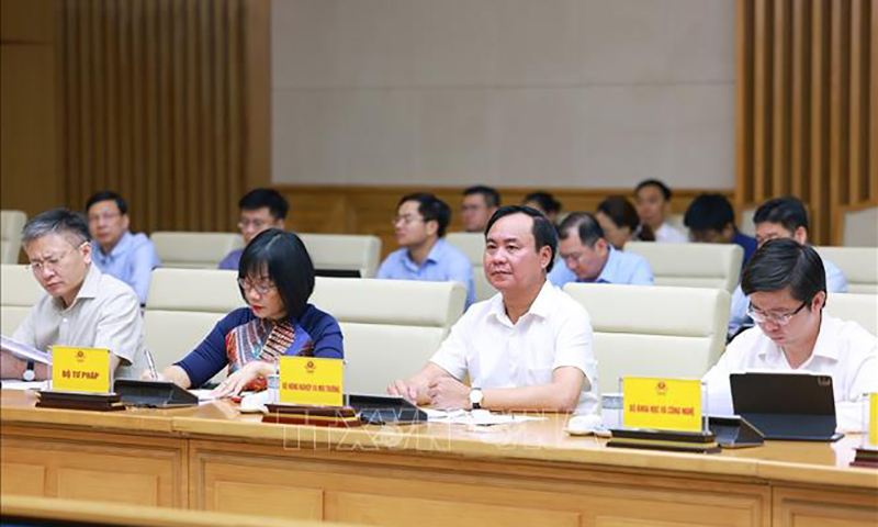 Đại diện các bộ, ngành tham dự cuộc họp. Ảnh: Dương Giang/TTXVN