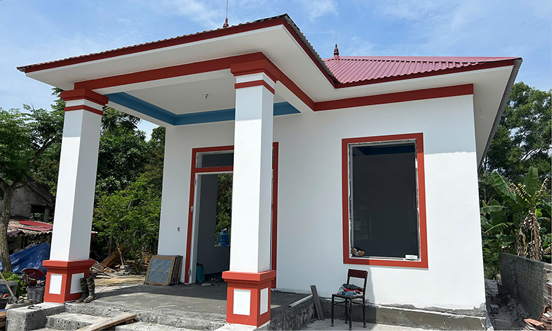 Ngôi nhà mới kiên cố của gia đình ông Tạ Văn Thường ở thôn Pháp Kệ, xã Quảng Phương.
