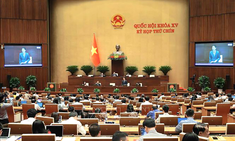 Bộ trưởng Bộ Khoa học và Công nghệ Nguyễn Mạnh Hùng giải trình, làm rõ một số vấn đề đại biểu Quốc hội nêu. Ảnh: An Đăng/TTXVN