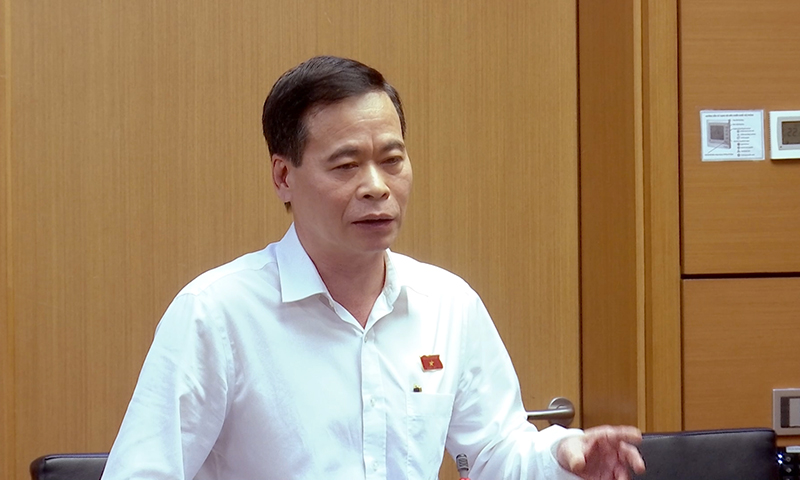 Đồng chí Nguyễn Mạnh Cường, Đoàn ĐBQH tỉnh Quảng Bình tham gia thảo luận tại tổ.