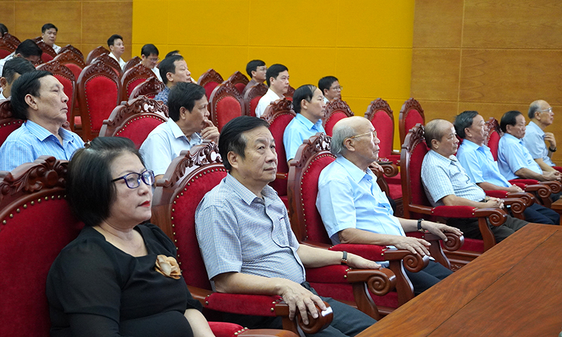 Tổng Bí thư Tô Lâm và các đồng chí lãnh đạo Đảng, Nhà nước tham dự hội nghị.