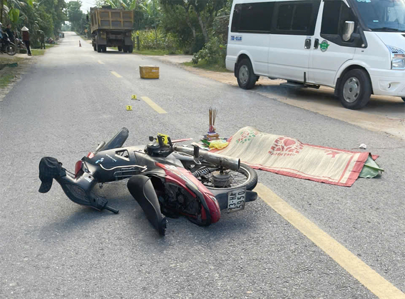 Hiện trường vụ tai nạn giao thông.
