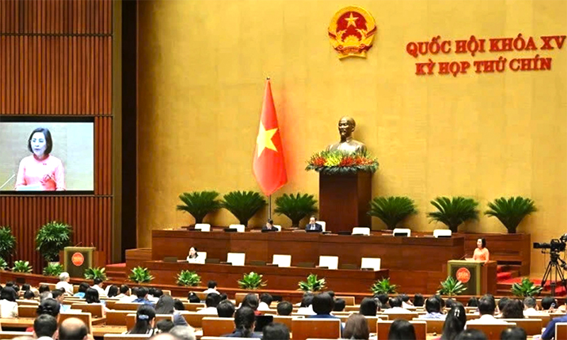Kỳ họp thứ 9 Quốc hội khóa XV. Ảnh: Media Quốc hội