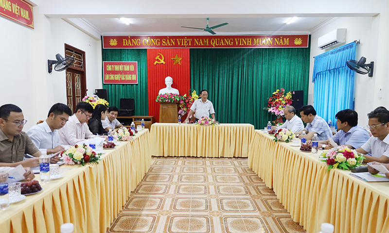Đồng chí Trần Hải Châu, Phó Bí thư Thường trực Tỉnh ủy, Chủ tịch HĐND tỉnh làm việc với công ty.