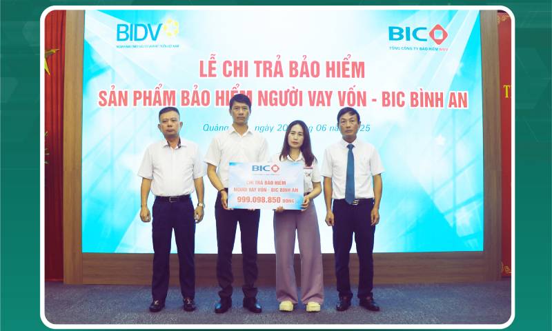 BIC chi trả gần 1 tỷ đồng quyền lợi bảo hiểm cho khách hàng