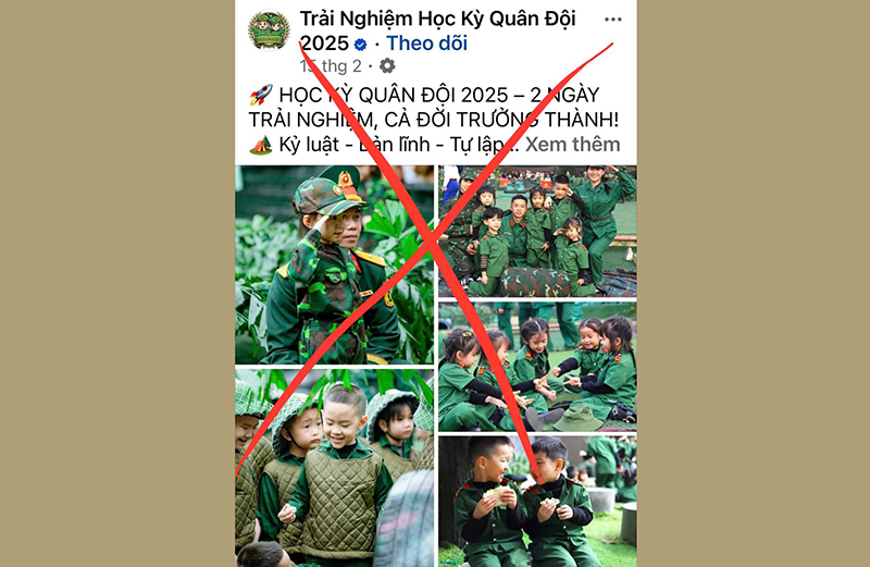 Fanpage  "Trải nghiệm học kỳ quân đội " dễ dàng tìm thấy trên mạng xã hội.