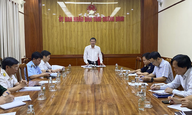 Đồng chí Phó Chủ tịch UBND tỉnh Phan Phong Phú phát biểu kết luận tại cuộc họp.