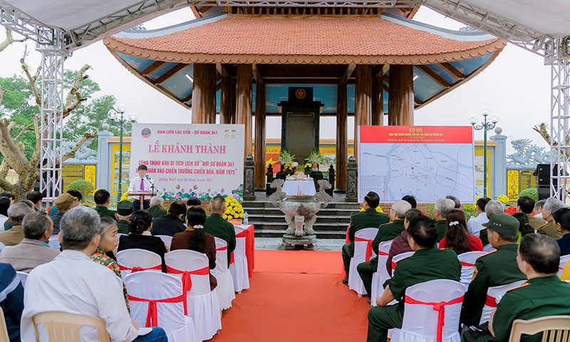 Lễ khánh thành di tích lịch sử Sư đoàn 341 tại thôn Mỹ Hà, xã Mỹ Thủy (Lệ Thủy).