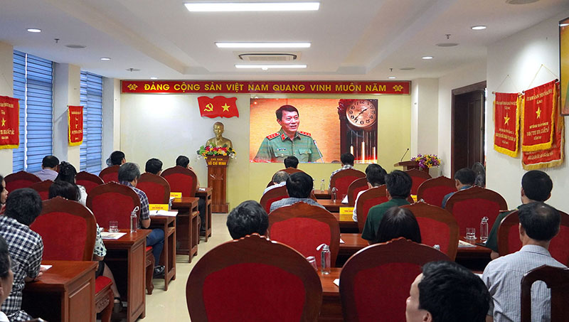 Quang cảnh hội nghị tại điểm cầu Quảng Bình