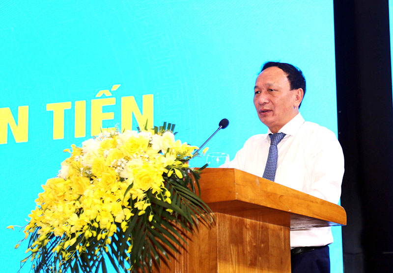 Phó Bí thư Thường trực Tỉnh ủy Trần Hải Châu phát biểu tại hội nghị.
