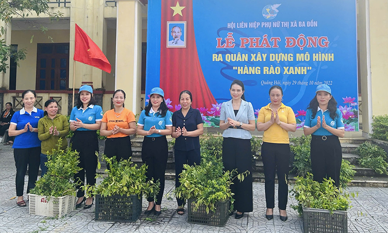 Ra quân xây dựng mô hình “Hàng rào xanh” tại xã Quảng Hải (TX. Ba Đồn).