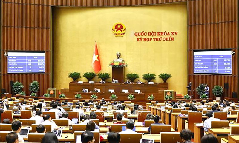 Quốc hội biểu quyết thông qua Luật sửa đổi, bổ sung một số điều của Luật Tiêu chuẩn và quy chuẩn kỹ thuật. Ảnh: Doãn Tấn/TTXVN
