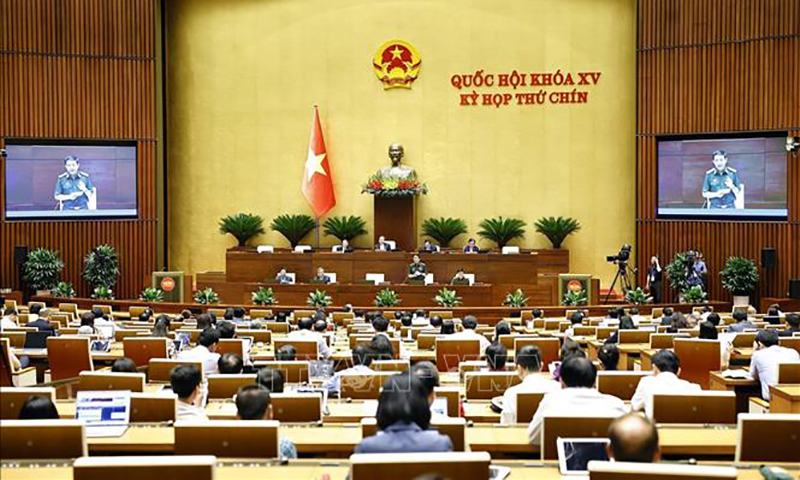 Sáng 14/6/2025, Bộ trưởng Bộ Quốc phòng Phan Văn Giang phát biểu giải trình, làm rõ một số vấn đề đại biểu Quốc hội nêu. Ảnh: Doãn Tấn/TTXVN