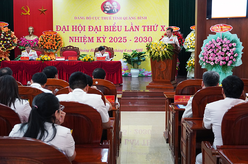 Đại biểu trình bày báo cáo tại đại hội.