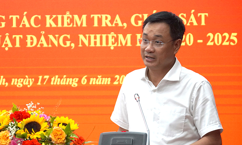 Đồng chí Bí thư Tỉnh ủy Lê Ngọc Quang phát biểu kết luận tại hội nghị.