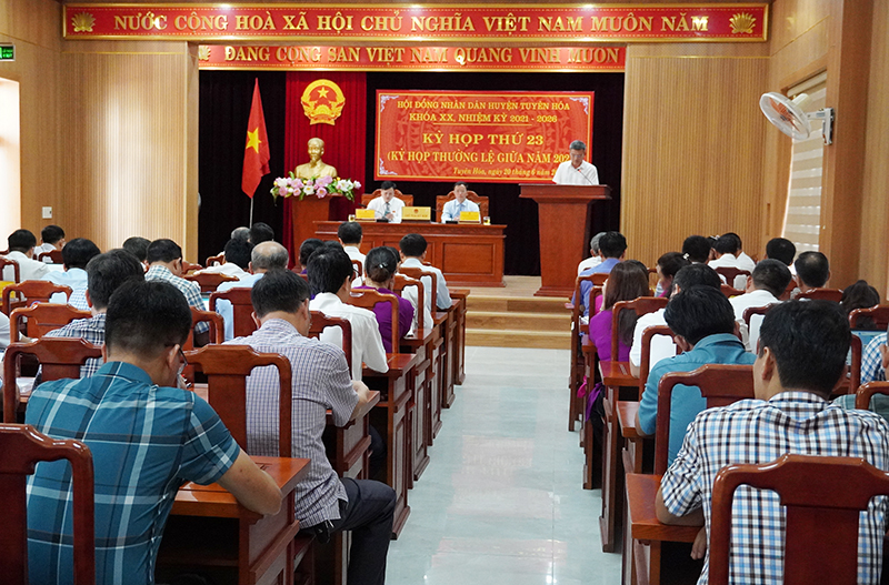Kỳ họp thứ 23, HĐND huyện Tuyên Hóa khóa XX, nhiệm kỳ 2021-2026.