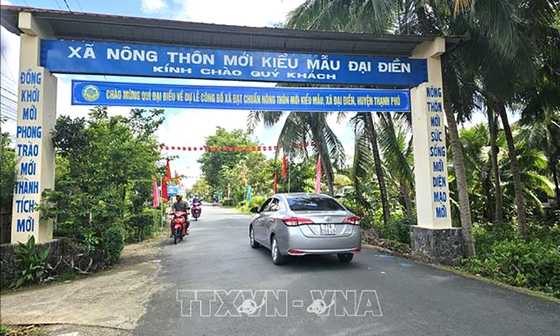 Xã nông thôn mới kiểu mẫu Đại Điền (Thạnh Phú, Bến Tre). Ảnh minh họa: Chương Đài/TTXVN
