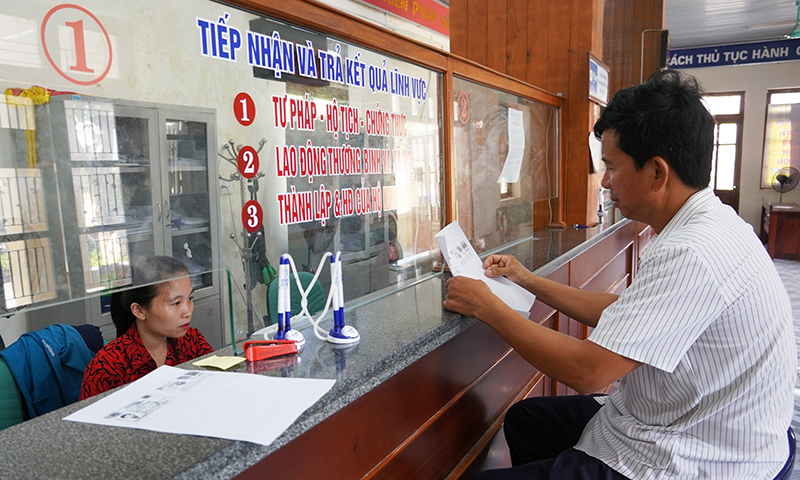 Bộ phận một cửa huyện Quảng Ninh được chọn làm Trung tâm Phục vụ hành chính công của xã Quảng Ninh mới.