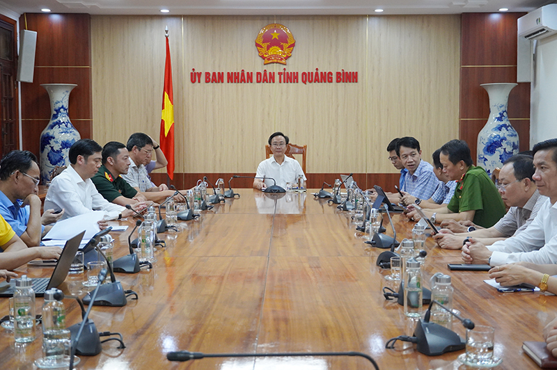 Đồng chí Phó Chủ tịch UBND tỉnh Hoàng Xuân Tân chủ trì tại điểm cầu Quảng Bình.
