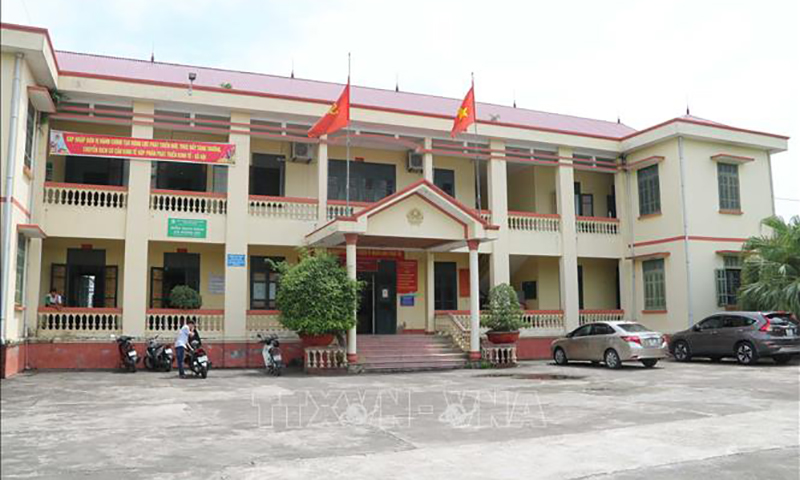 Trụ sở Đảng ủy, HĐND, UBND xã Đông Mỹ (thành phố Thái Bình) hiện nay sẽ là Trung tâm chính trị - hành chính phường Trà Lý mới sau sáp nhập. Ảnh: Thu Hoài/TTXVN
