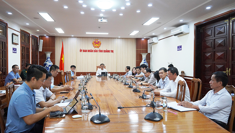 Quang cảnh cuộc họp tại điểm cầu tỉnh Quảng Trị mới.